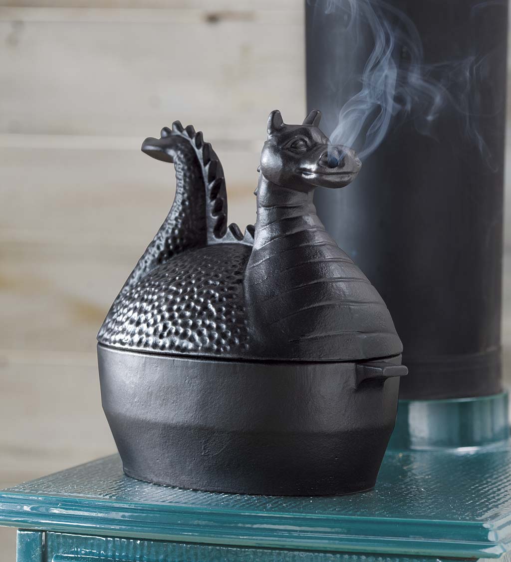 Dragon Woodstove Steamer in Cast Iron - Black