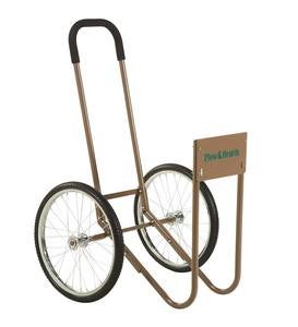 Rolling Wood Caddy, Heavy-Duty Steel with Large Wheels