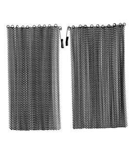 Black Mesh Curtain Fireplace Screen Curtain Pairs