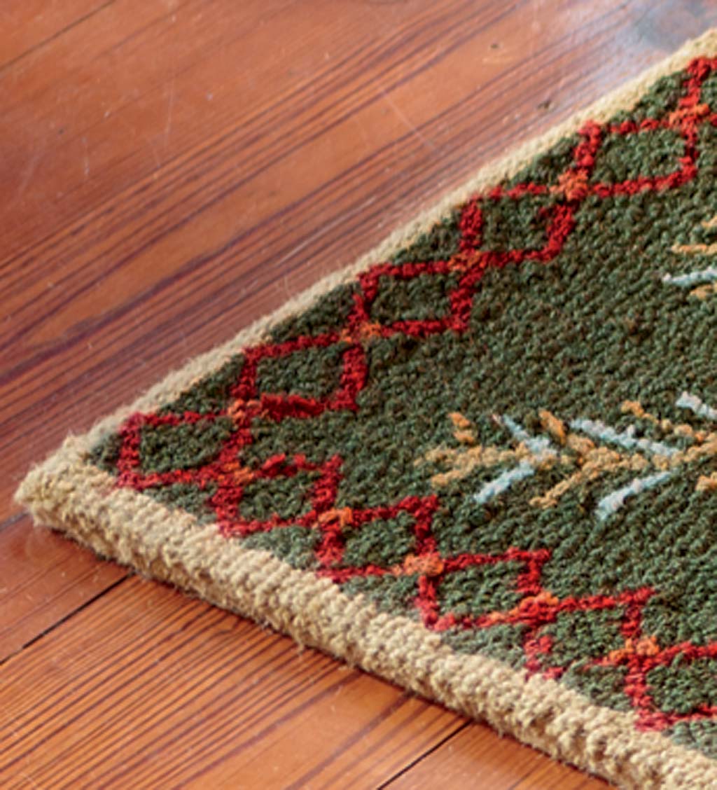 Pine Cone Hand-Hooked Wool Rug, 2' x 4'