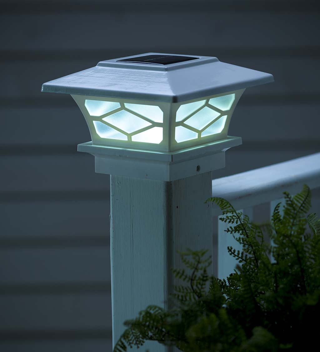 Classic Mission Style Solar Light Post Caps, Set of 2