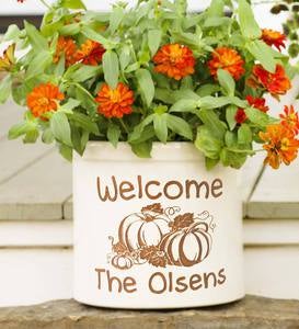 Pumpkin Patch Personalized Crock with Name