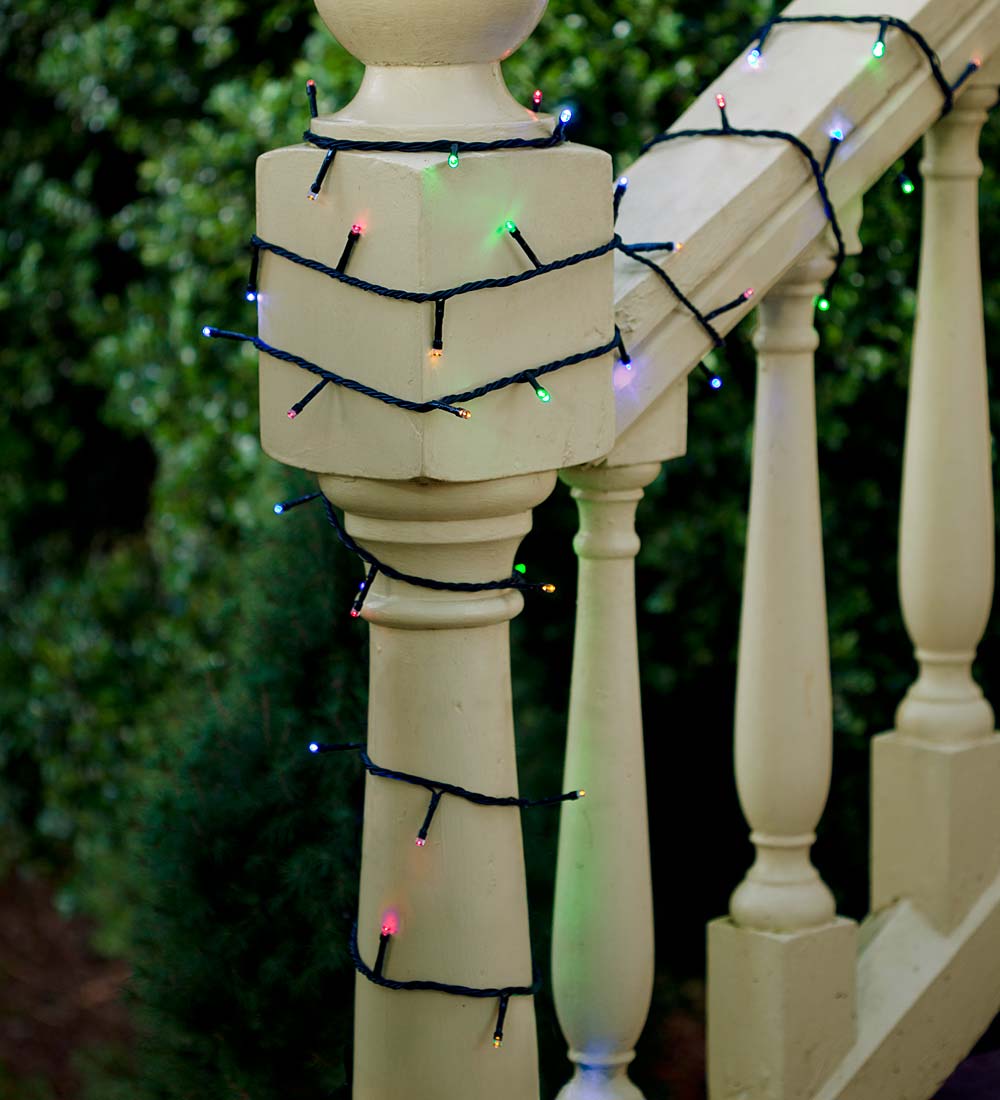 Multifunction Twinkle String Lights with Timer, Black Wire with White or Multi LEDs
