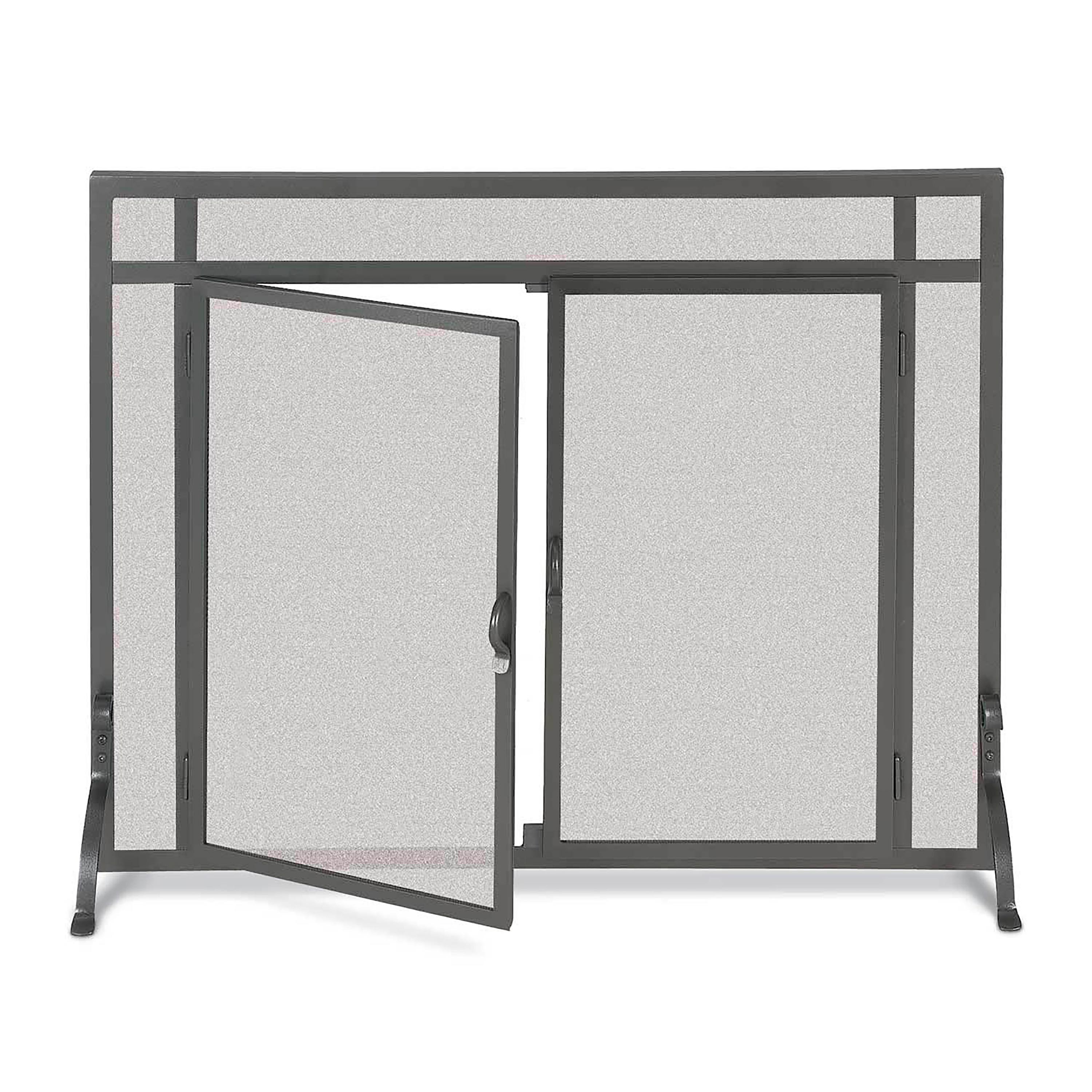 Small Custom Fireplace Screen, Flat Guard with Straight Doors