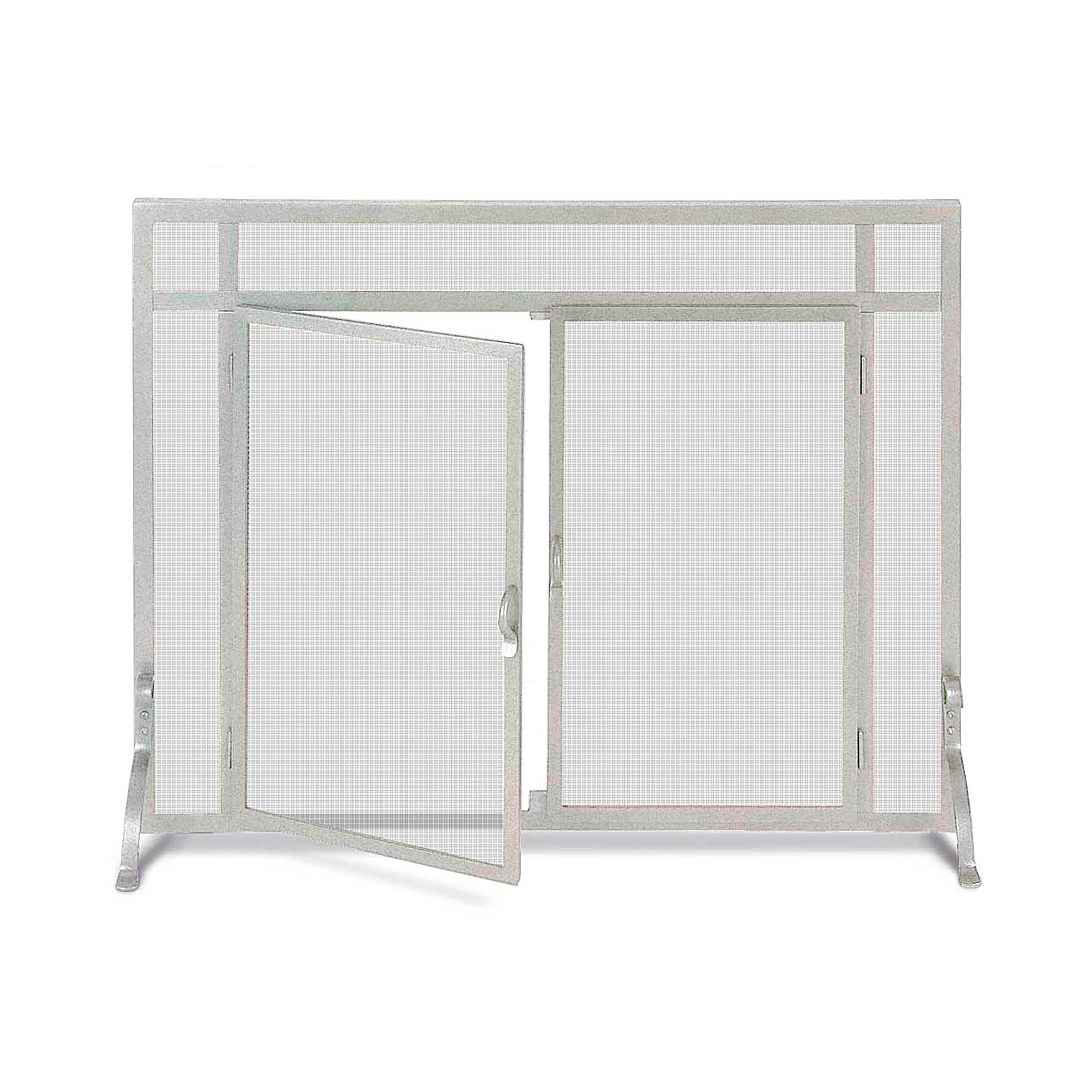 Large Custom Fireplace Screen, Flat Guard with Straight Doors