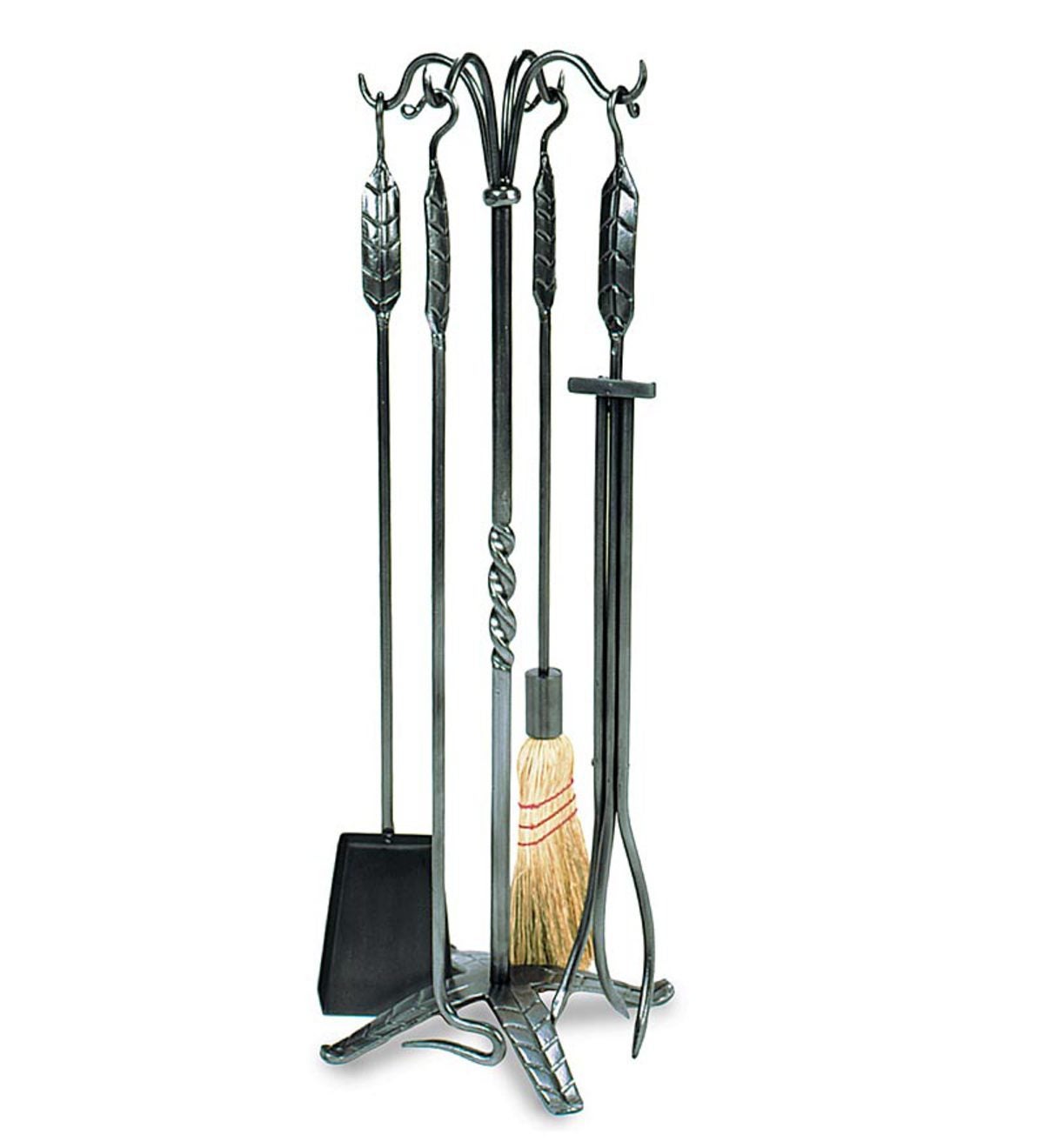 5-Piece Fireplace Tool Set with Leaf Handles