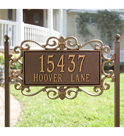 Mears Fretwork Wall And Lawn Plaques in Cast Aluminum