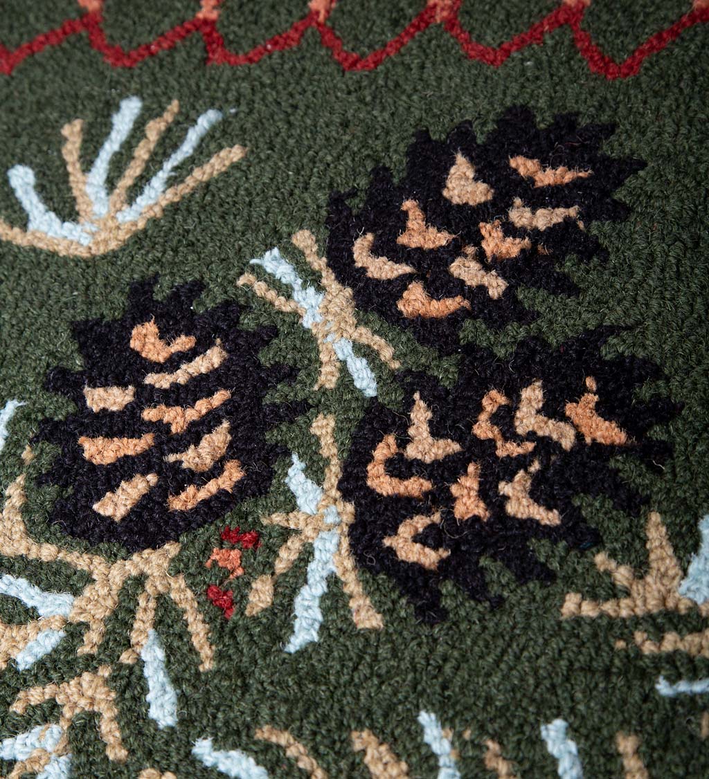 Pine Cone Hand-Hooked Wool Rug, 2' x 4'