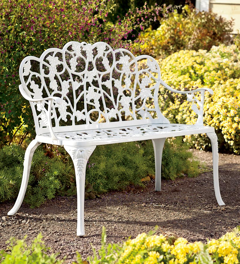 Grapevine Garden Bench in Powder-Coated Aluminum