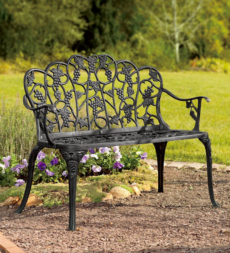 Grapevine Garden Bench in Powder-Coated Aluminum