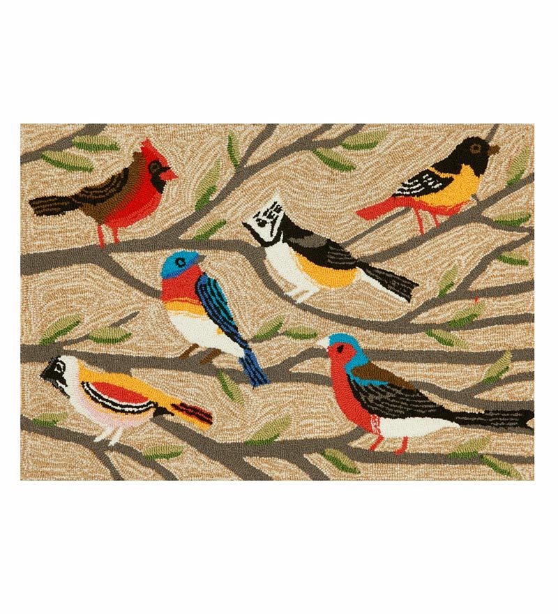 Songbirds on Branches Indoor/Outdoor Rug