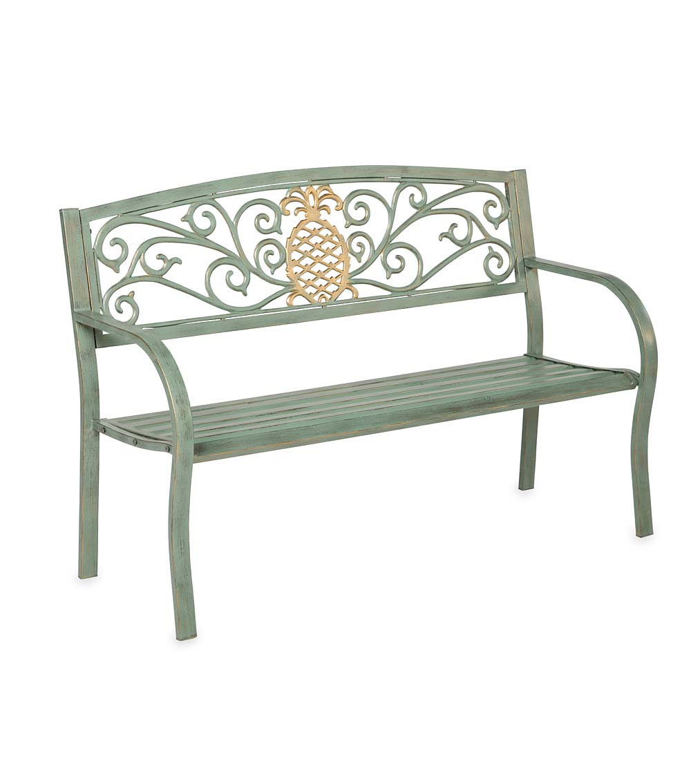 Pineapple Metal Garden Bench