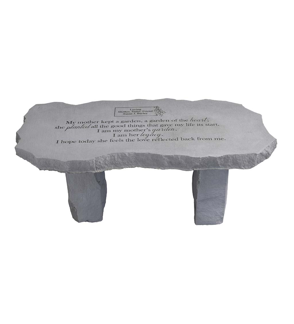Personalized My Mother Memorial Stone Garden Bench