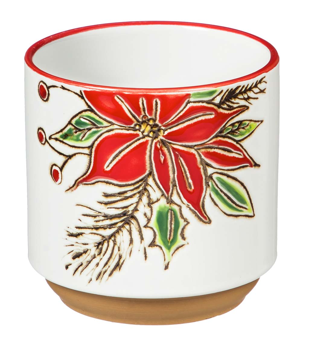 Holiday Ceramic Cachepot, Set of 3