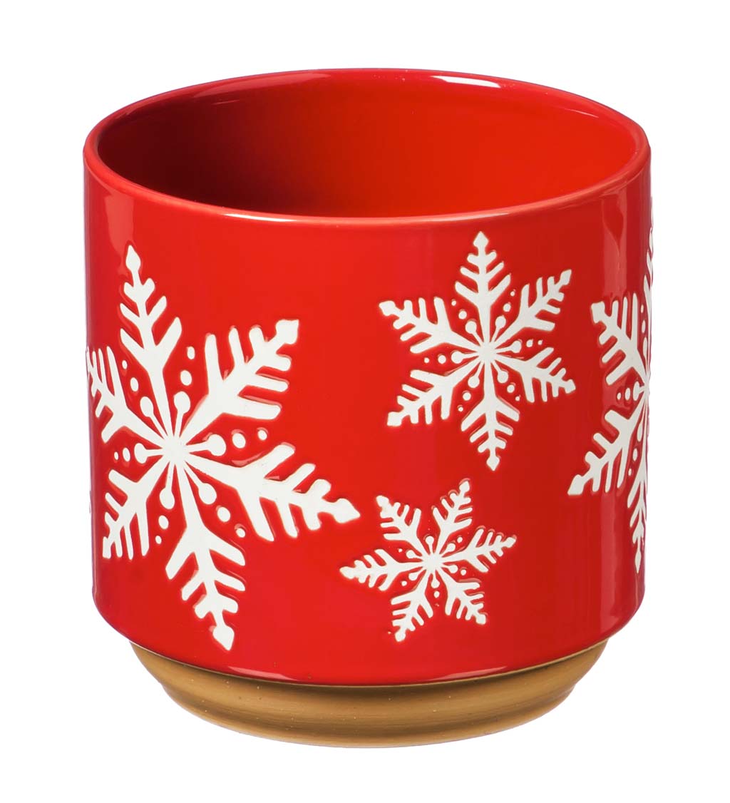 Holiday Ceramic Cachepot, Set of 3