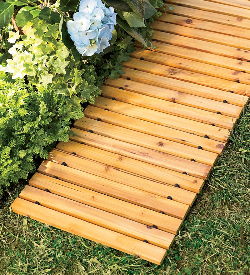 12' Natural Portable Roll-Out Straight Hardwood Pathway