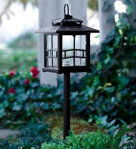 3-in-1 Solar Lanterns with Shepherd's Hook/Ground Stake, Set of 2 - Bronze