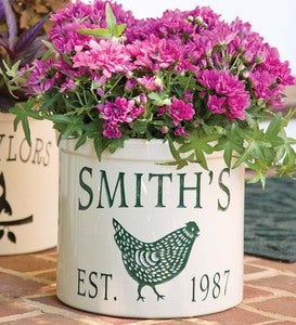USA-Made Handcrafted Personalized Chicken Crock