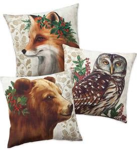 Woodland Animal Throw Pillow
