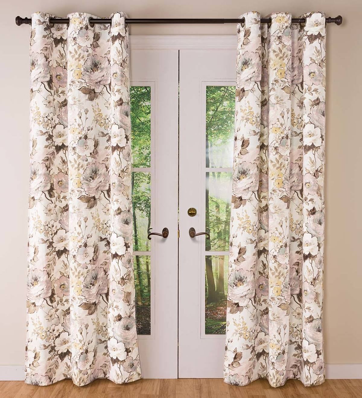 Thermalogic Insulated Bella Donna Floral Grommet-Top Curtains, 63"L Pair