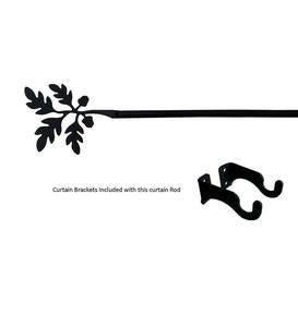 Adjustable Wrought Iron Curtain Rod with Brackets