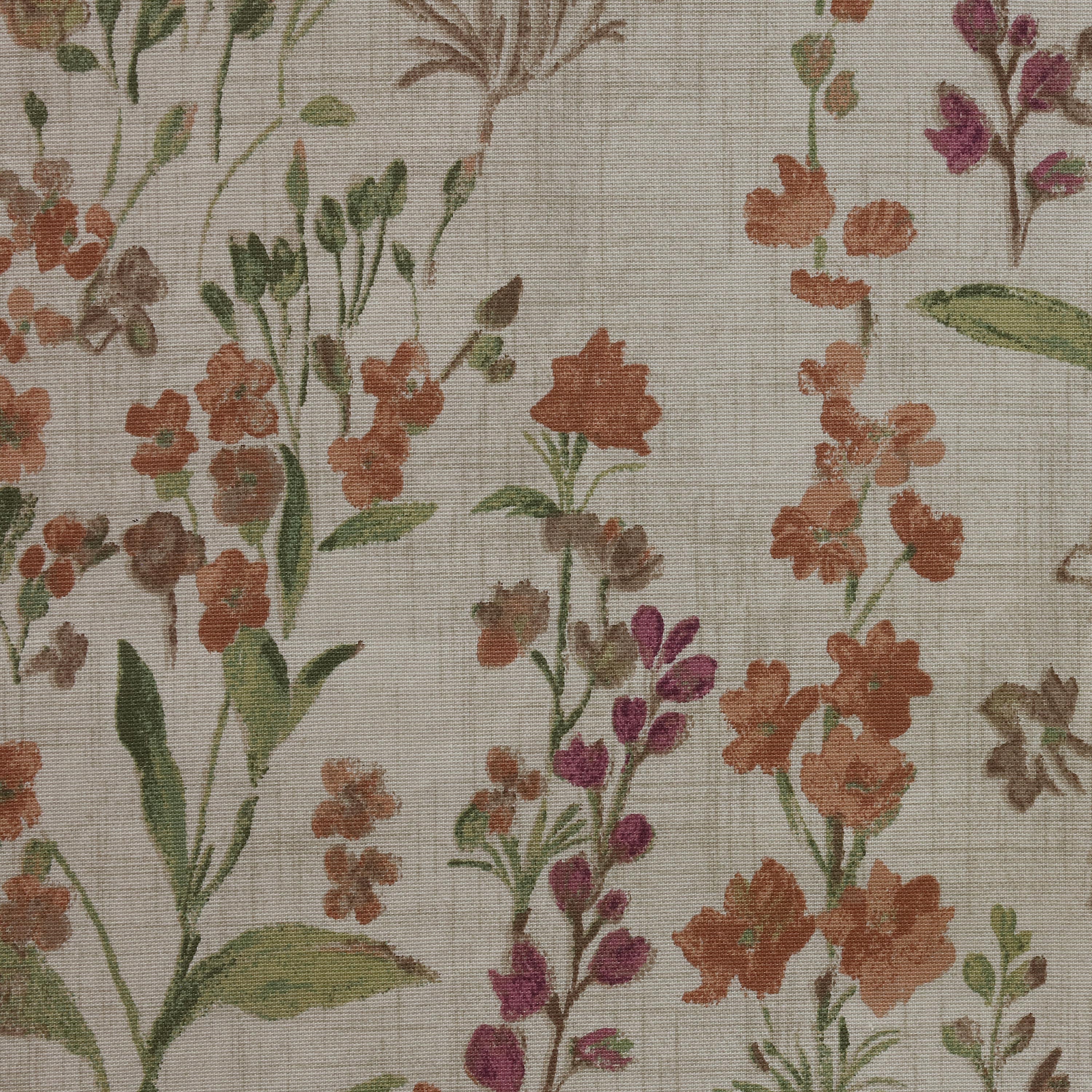 Rockport Floral Linen-Look Curtain Pairs With Tiebacks