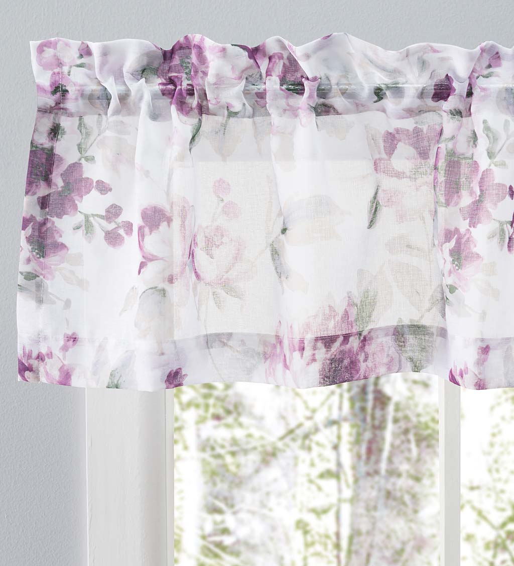 Whimsical Sheer Rod Pocket Valance, 54"W x 13"L