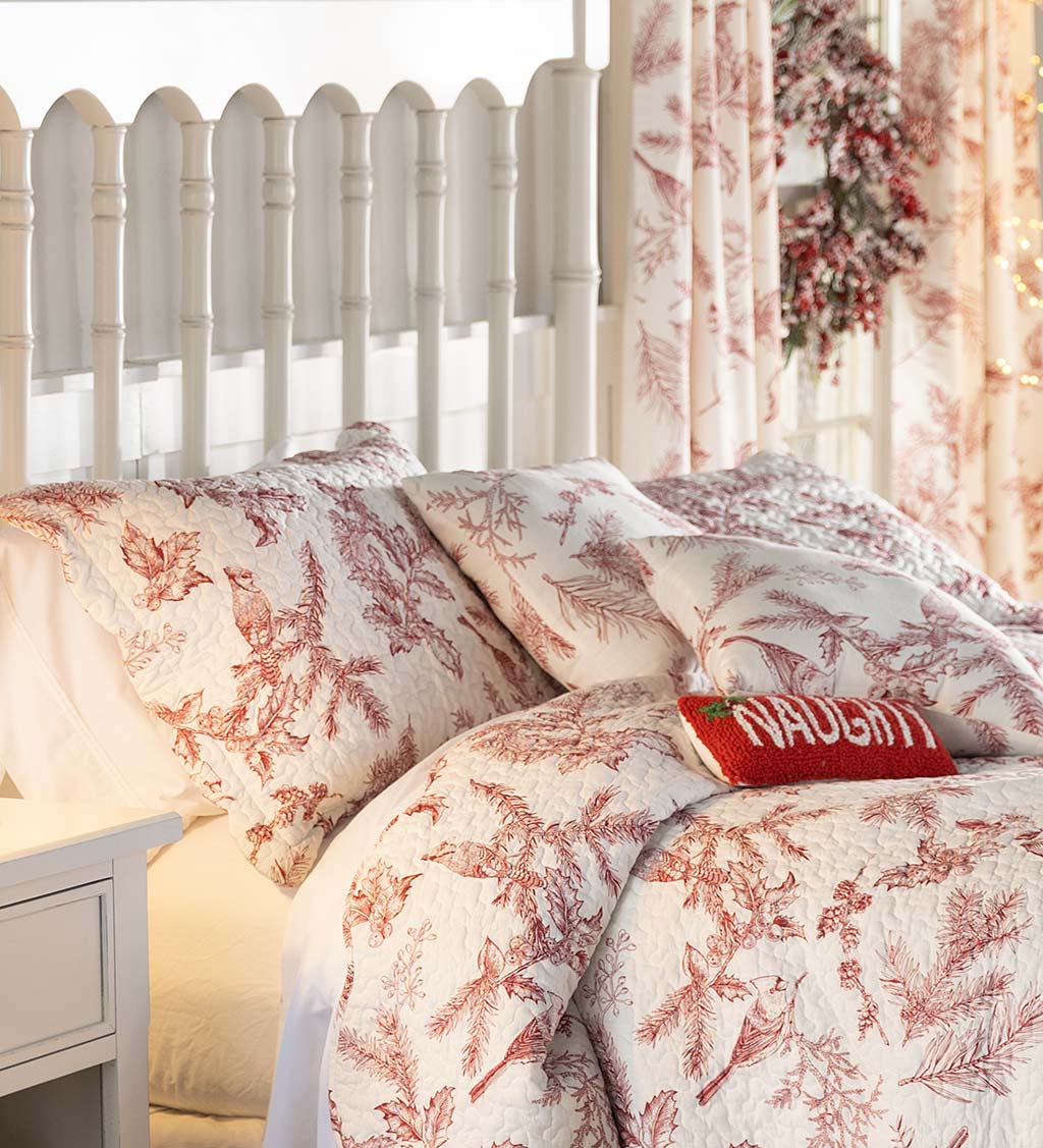 Winter Toile Cotton Quilted Bedding