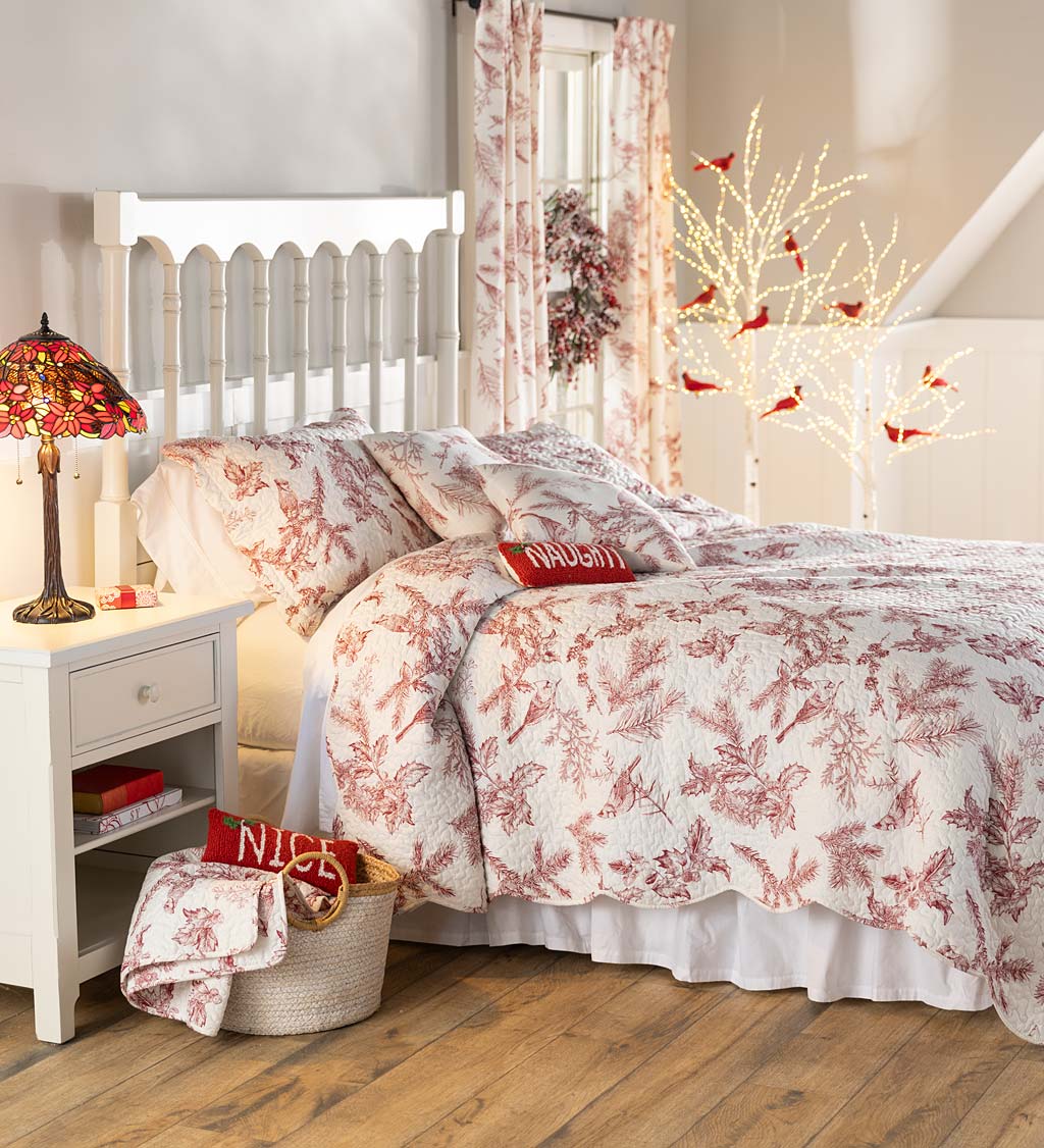 Winter Toile Cotton Quilted Bedding