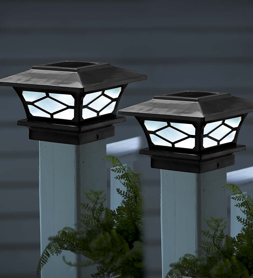 Classic Mission Style Solar Light Post Caps, Set of 2