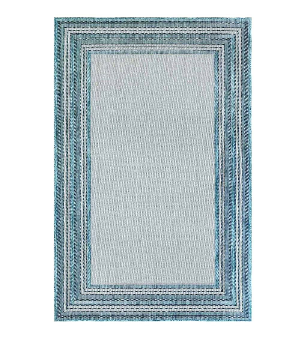 Indoor/Outdoor Textured Polypropylene Border Rug, 7'10" x 9'10"