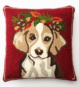 Indoor/Outdoor Lighted Holiday Hounds Pillow