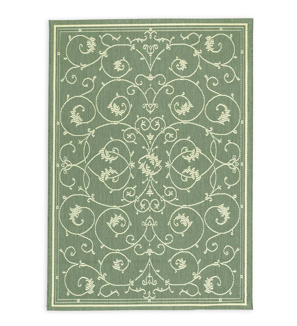 Veranda Scroll Indoor/Outdoor Rug, 7'6"x 10'9"