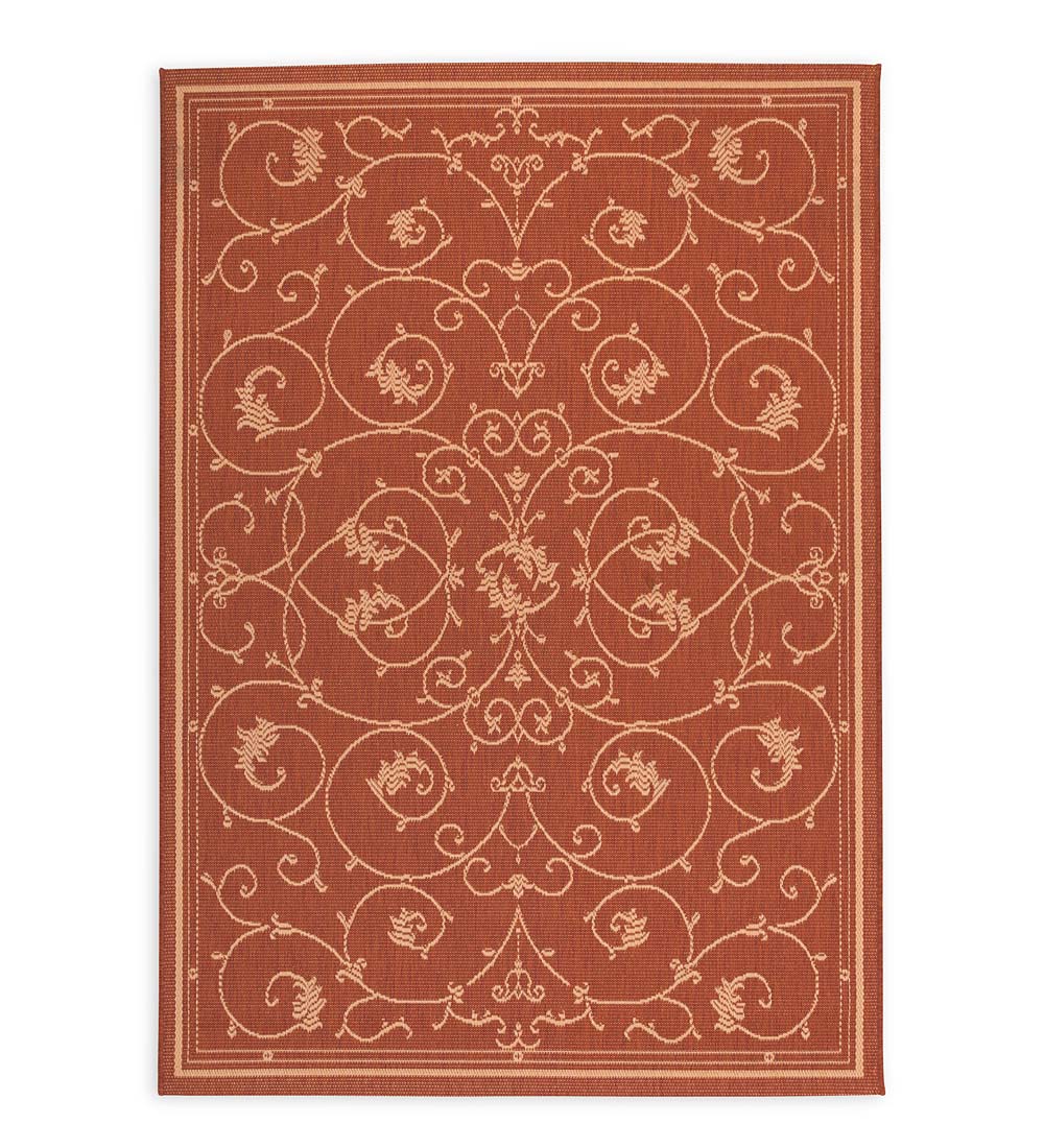 Veranda Scroll Indoor/Outdoor Rug, 7'6"x 10'9"