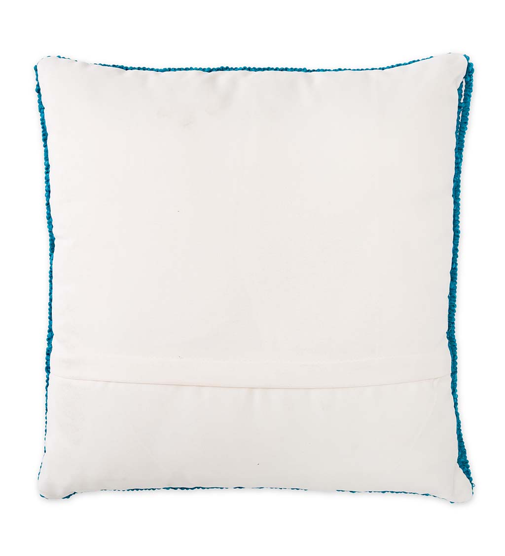 Indoor/Outdoor April Showers Hooked Polypropylene Throw Pillow