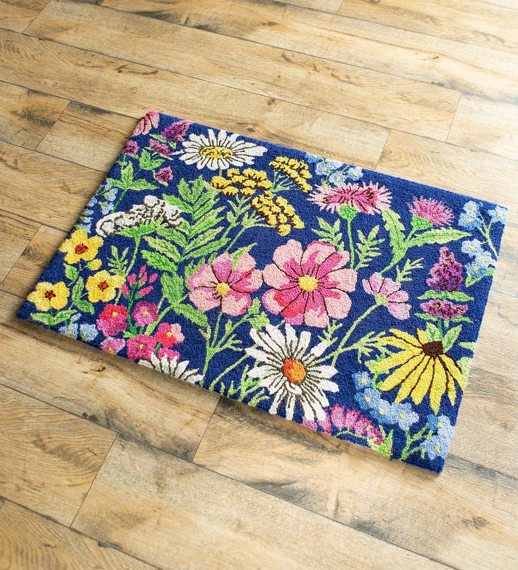 Flower Garden Hooked Wool Accent Rug