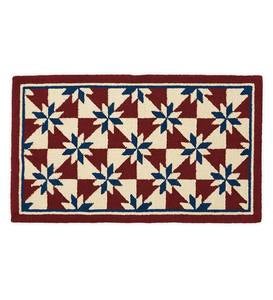 Indoor/Outdoor Hooked Americana Accent Rug