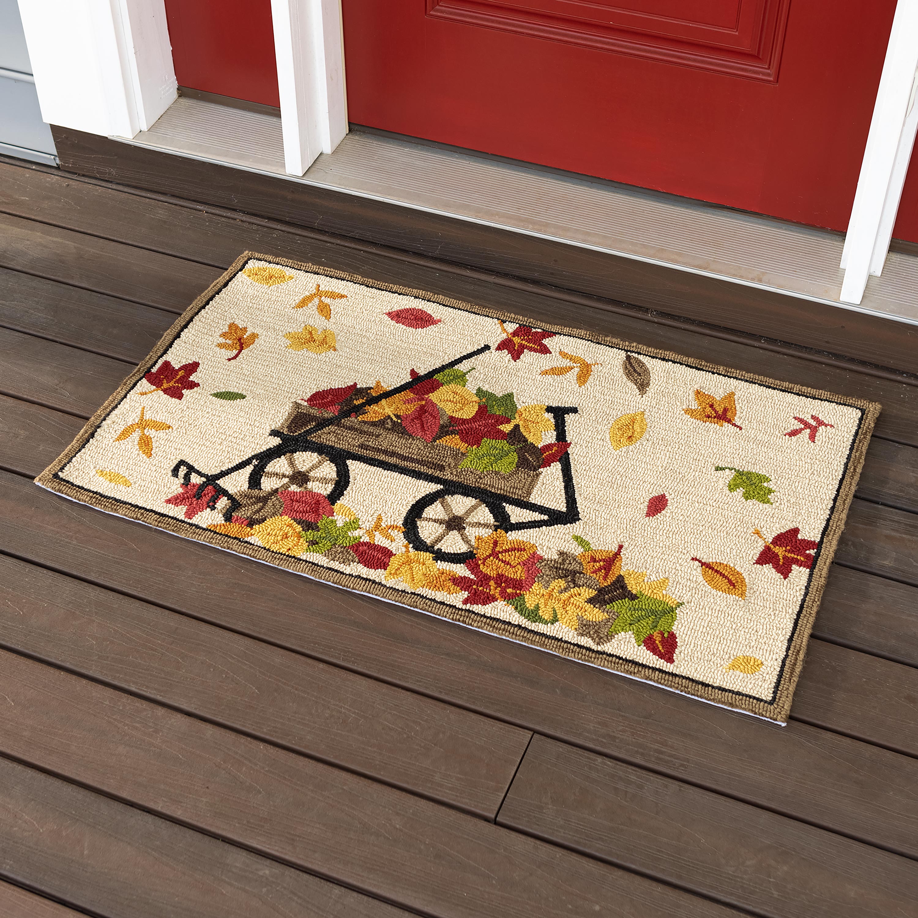 Indoor/Outdoor Autumn Wagon Hooked Polypropylene Accent Rug