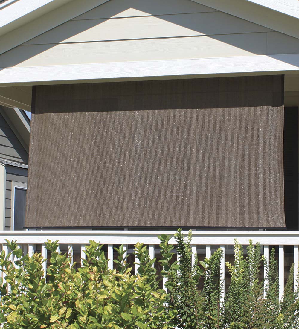 Outdoor Sun Window Shade With Crank and Pole Operation