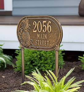 Personalized Pineapple Address Plaque Lawn Stake