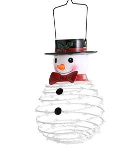 Solar-Powered Lighted Snowman Hanging Decoration