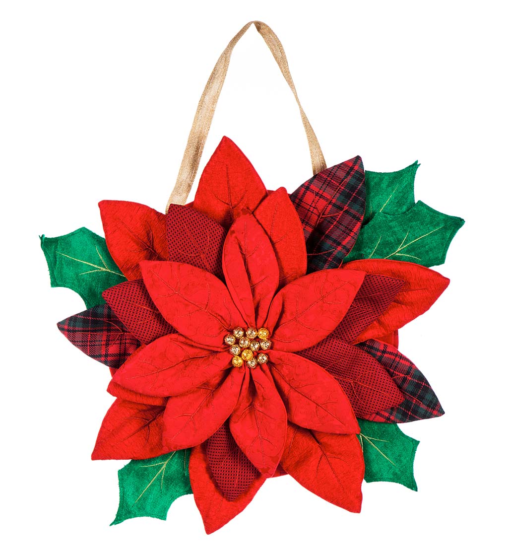 Poinsettia Door Decor Hanging Holiday Accent