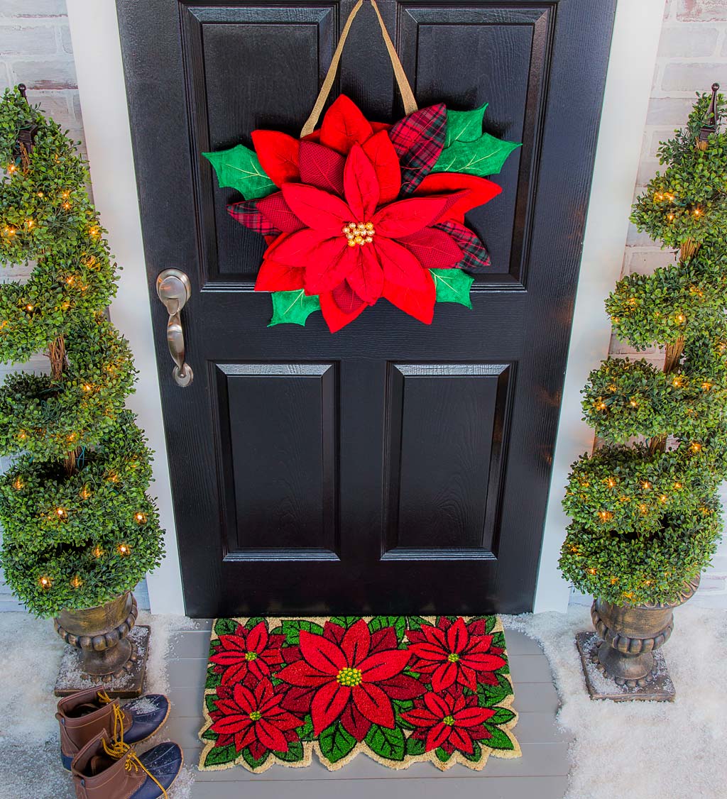 Poinsettia Door Decor Hanging Holiday Accent