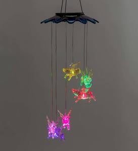 Color Changing Solar Mobile with Flying Pigs