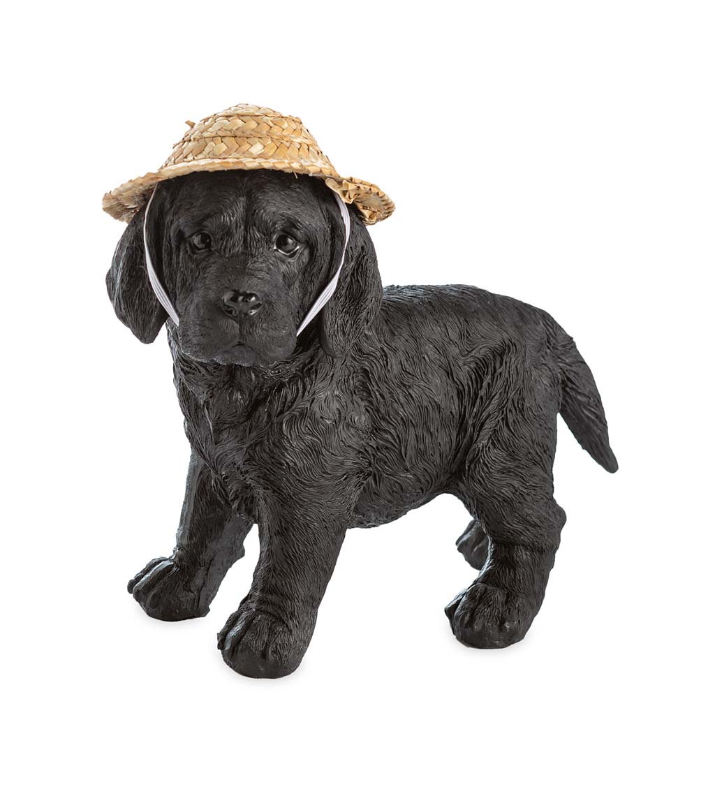 Holiday Labrador Puppy Statue with Hat and Scarf