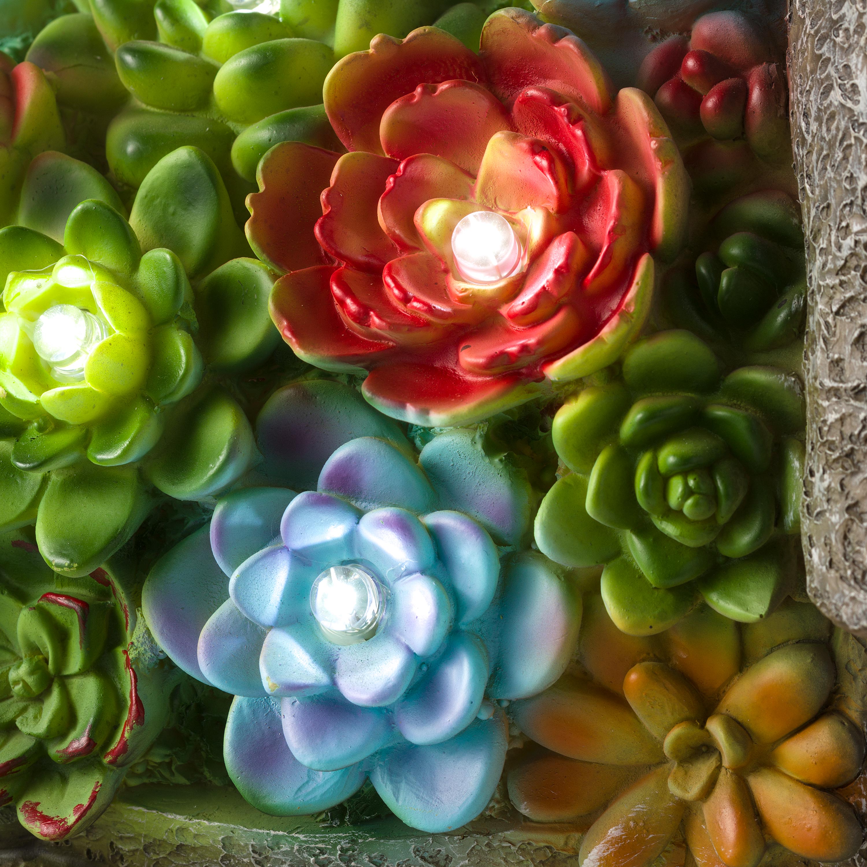Solar Lighted Succulent Resin Animal Garden Statue