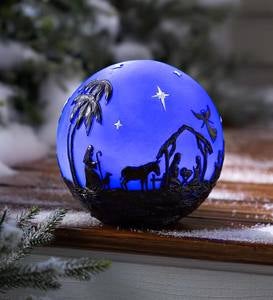 Glowing 3D Christmas Nativity Globe
