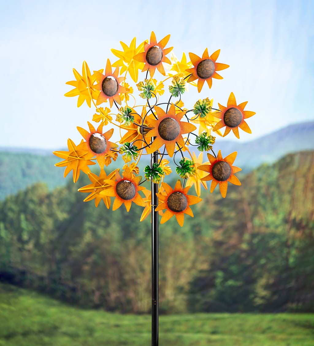 Sunflower Garden Metal Wind Spinner