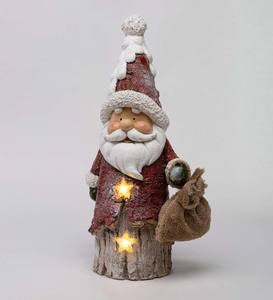 Indoor/Outdoor Holiday Lighted Woodland Santa Statue