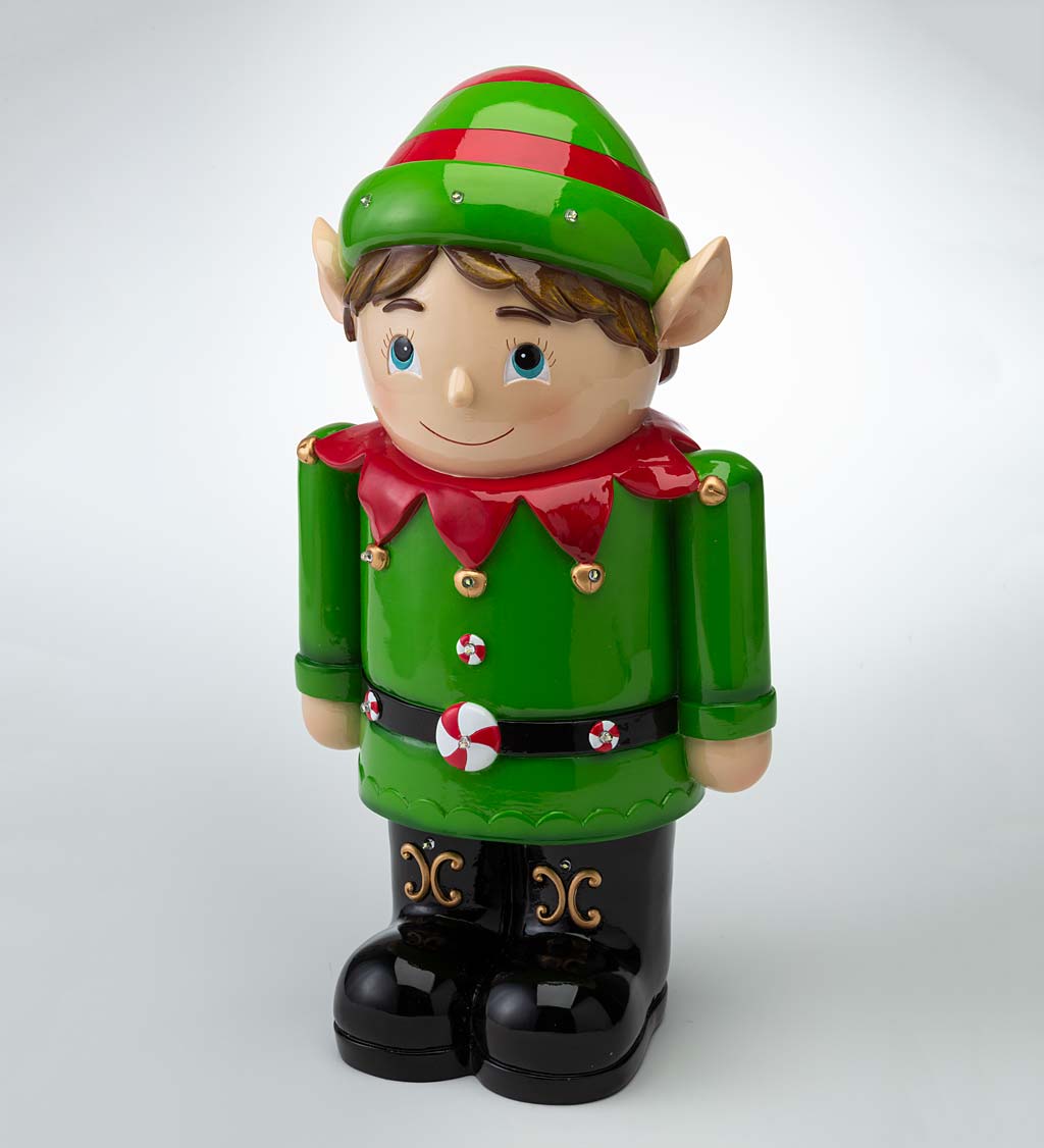 Indoor/Outdoor Lighted Shorty Elf Holiday Statue